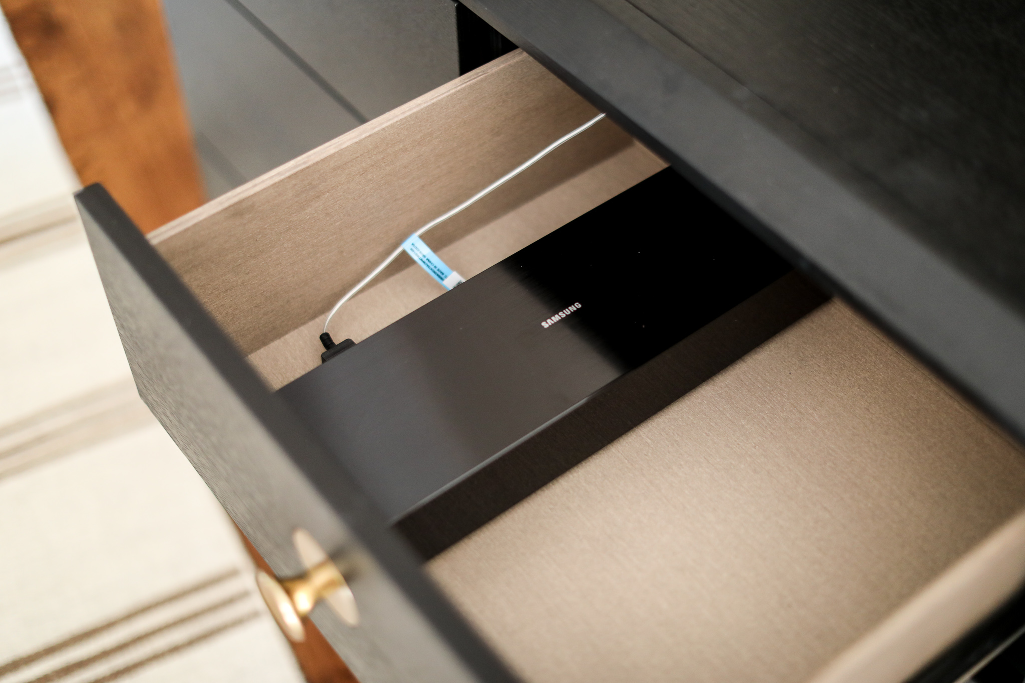 Hiding the Samsung Frame TV One Connect Box in a dresser drawer